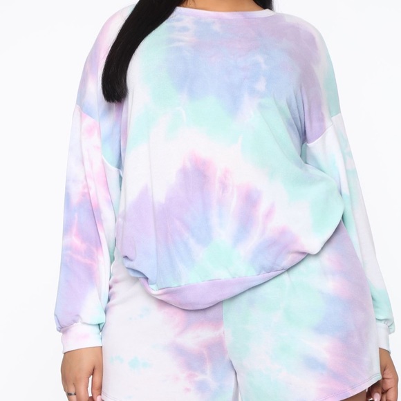 NWT PLUS FN “Bright Out There” tie dye short set - Picture 3 of 7